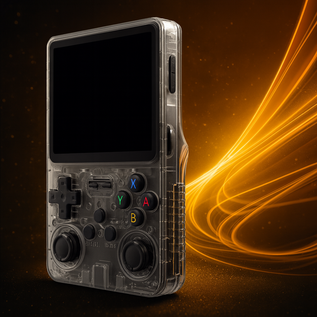 Console rétro portable – écran haute résolution, joystick double, design transparent – meilleure console rétro 2025. Level one 
